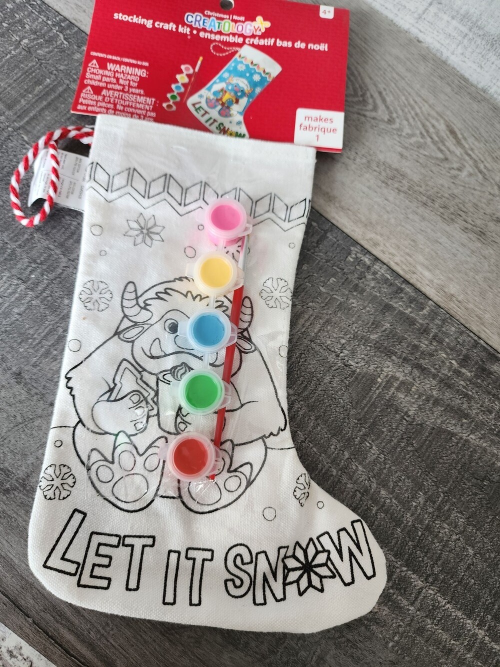 NEW Creatology Christmas Stocking Paint Craft Kit - Kids - Abominable Snowman